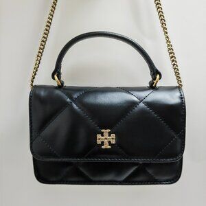 Tory Burch Black Diamond Grid Handheld Shoulder Bag